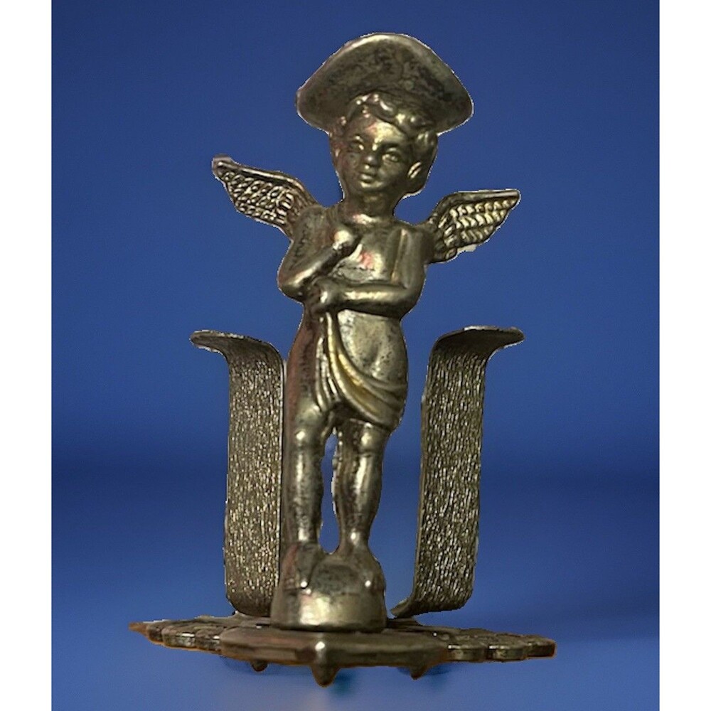 Vintage Regal Silver Plate Angel Cherub Napkin Holder Made in Hong Kong MCM